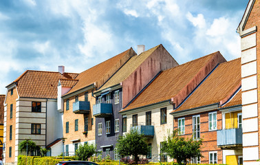 Fototapeta na wymiar Buildings in the old town of Helsingor - Denmark