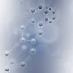 Futuristic background with molecules blue