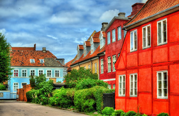 Buildings in the old town of Helsingor - Denmark