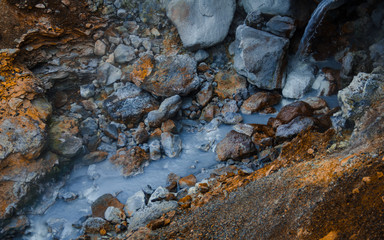 Blue hot stream in Iceland