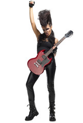 Young woman rock musician