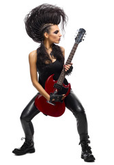 Young woman rock musician