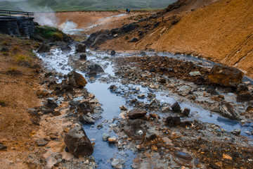 Blue hot stream in Iceland