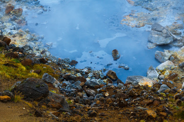 Blue hot stream in Iceland