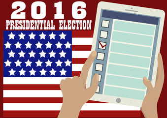2016 Presidential Election Banner.Online voting.