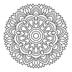 Vector mandala coloring isolated on white