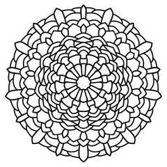 Round outline Mandala for coloring book. Vintage decorative