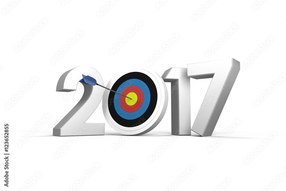Poster digital composite image of number with sports target