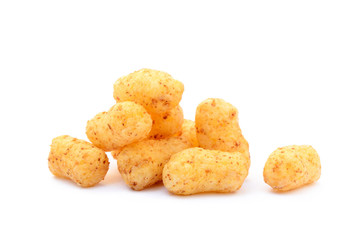 Peanut puffs isolated with white background