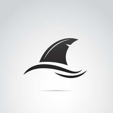 Shark's fin vector icon.