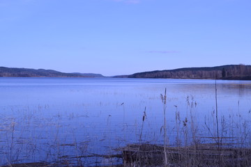See mit Schilf in Schweden