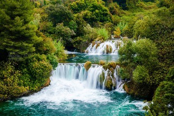 Fototapeta na wymiar Waterfall of Krka National Park, Croatia