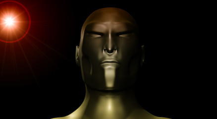 3d alien portrait illustration