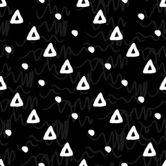 Geometric monochrome seamless pattern