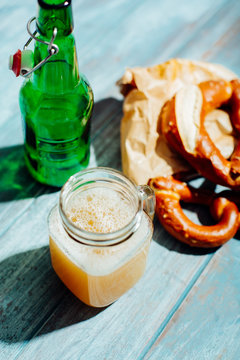 Craft beer and pretzel