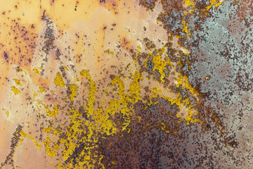 chipped paint on rusty texture, grunge metal background.