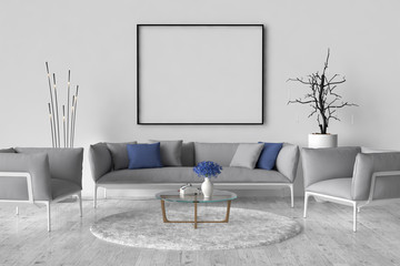 Living room - on the wall an empty picture frame