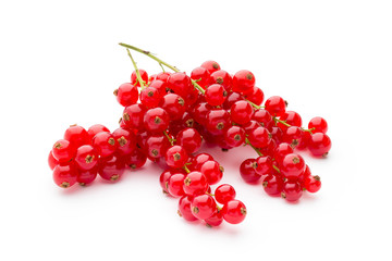 Red Currant close up isolated on white.