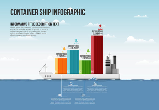 Shipping Container Bar Graph Infographic