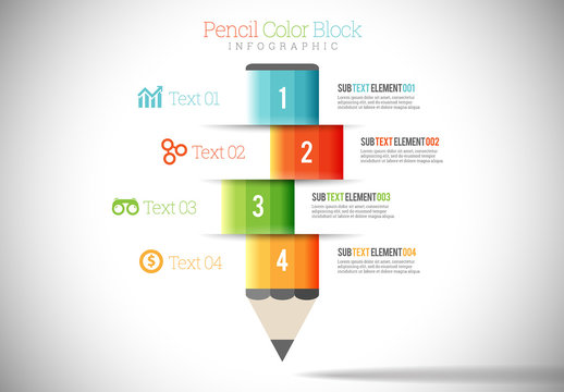 Pencil Element Tile Infographic