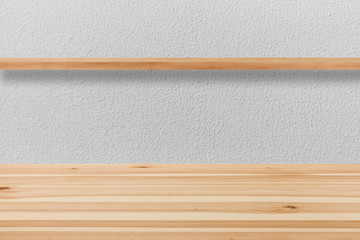 Wooden table top on blurred  background