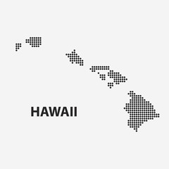 Dotted map of the State Hawaii. Vector illustration.