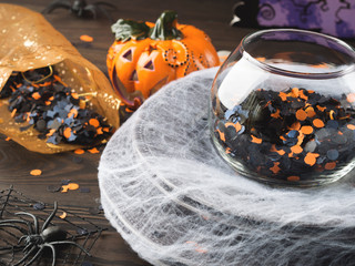 Halloween background with decorations