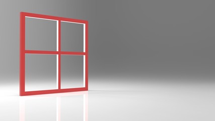 3d rendering abstract blank window frame with nice background co