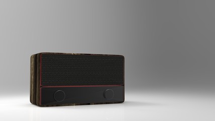 Obraz premium 3d rendering vintage style digital radio with nice background co