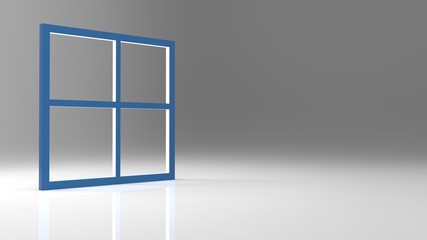 3d rendering abstract blank window frame with nice background co