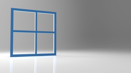 3d rendering abstract blank window frame with nice background co