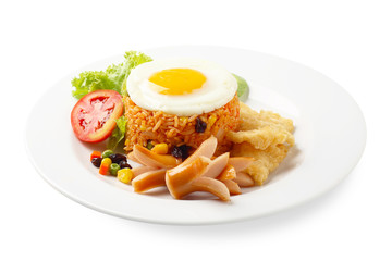 American style breakfast set, fried rice
