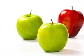 apples on white background