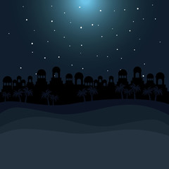 Bethlehem silhouette icon. Holy family and merry christmas season theme. Colorful design. Vector illustration