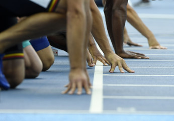 Athletes at the starting line
