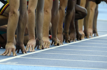 Athletes at the starting line
