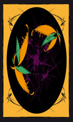 Tarot cards - back design, floral pattern