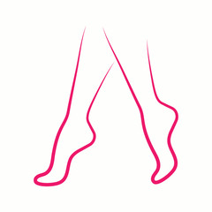 legs foot body skin care woman spa massage salon vector pink thin line icon