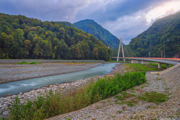 The Mzymta river, Krasnodar Krai, Russia.