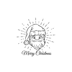Santa Claus for christmas Merry Christmas. Greeting Card. Xmas Face. Isolated On White