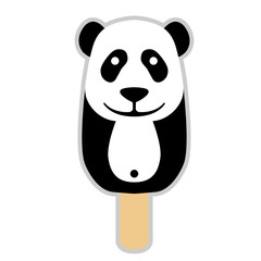 Ice Cream Panda stylized vector illustration style Flat