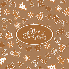 Seamless background pastry cake on merry christmas