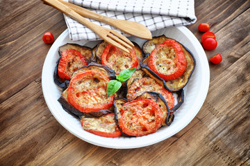 Baked eggplant with tomatoes