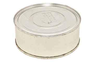 Rusty can, isolated on white background