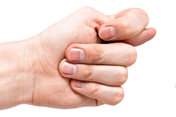 Fig, a gesture of contempt. Isolated on white background
