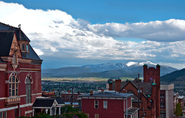 Historic red brick buildings in Butte Montana - obrazy, fototapety, plakaty