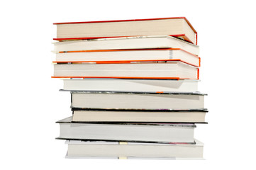 A pile of books. Isolated on white