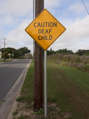 Obraz premium Caution Deaf Child Warning Sign