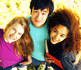 international group of students close up smiling