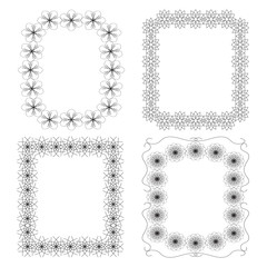 4 frame with geometric floral elements